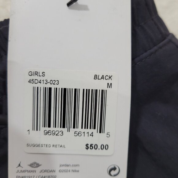 Jordan Double Cargo Woven Pant Girl Size Medium Big Kid Black Wide Leg 10-12Yrs - Picture 11 of 16